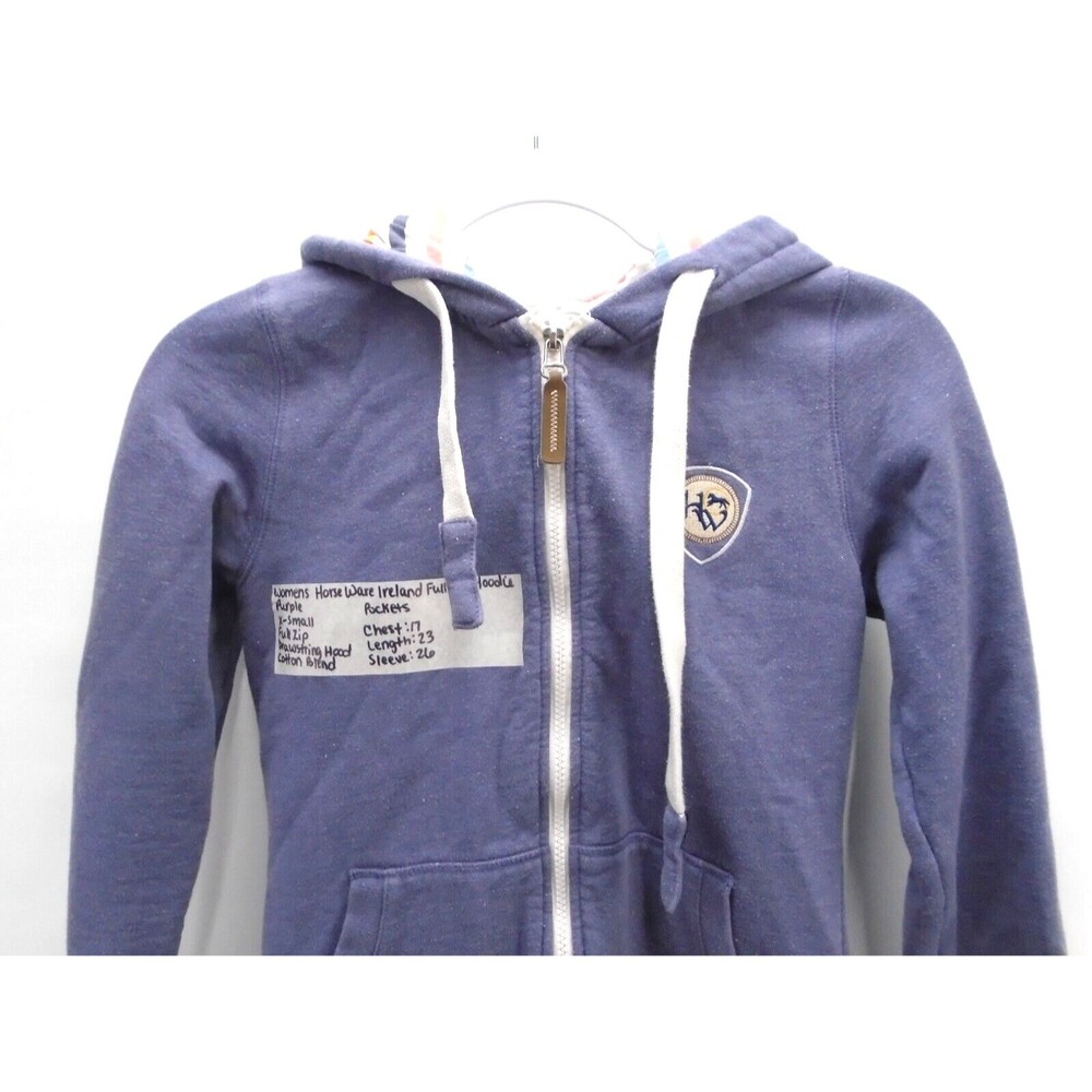 Horseware Ireland Full-Zip Fleece Sherpa Hoodie Womens Size XS Purple Cotton - Picture 5 of 9